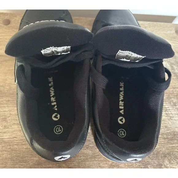 Vintage Airwalk Skater Shoes Chunky Fat Tongue Men's Size 10 Black Leather Y2K - Picture 9 of 12